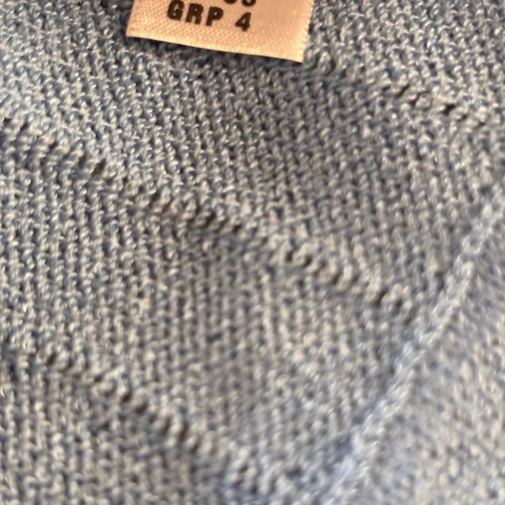NWT Soft Blue Zip-Up Sweater with White and Tan Accents Sz L
